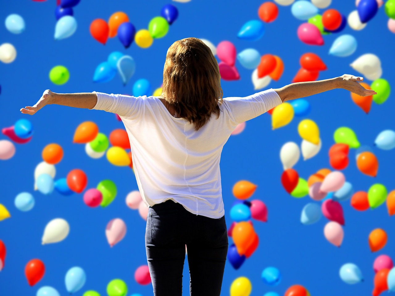 Women Surrounded by Balloons