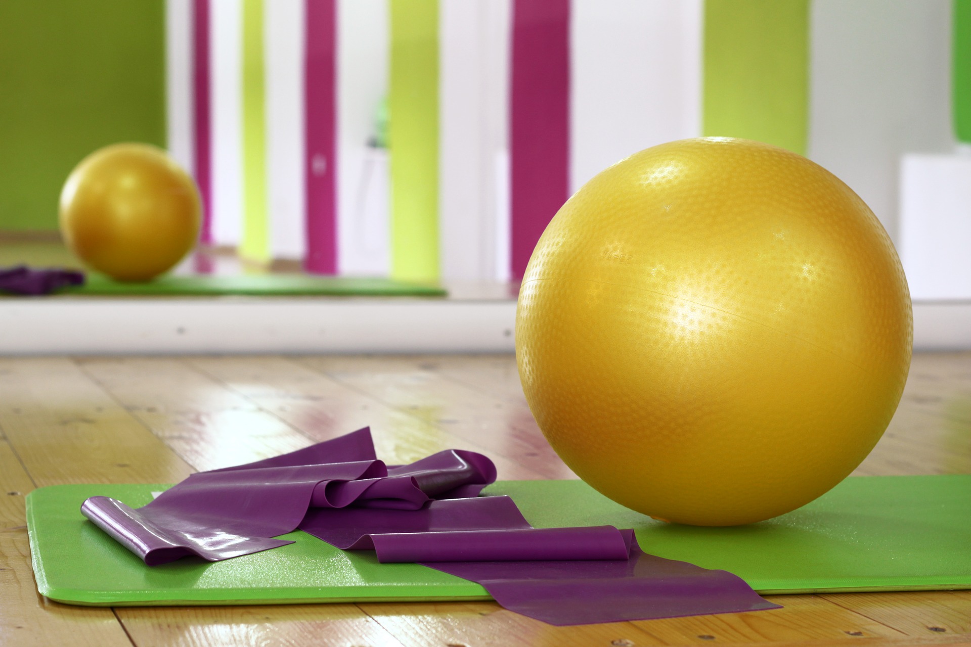 Exercise Ball and Yoga Mat